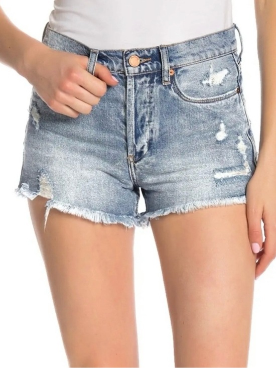 Blank NYC Pants - BLANKNYC Distressed Denim Cutoff Shorts Women’s Size 29 Light Wash Raw Hem
